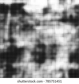 Abstract halftone background. Texture of dots of ink. Monochrome vector grunge pattern black and white