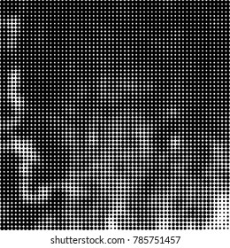 Abstract halftone background. Texture of dots of ink. Monochrome vector grunge pattern black and white