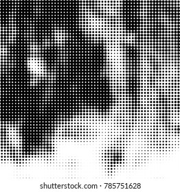 Abstract halftone background. Texture of dots of ink. Monochrome vector grunge pattern black and white