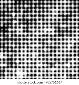 Abstract halftone background. Texture of dots of ink. Monochrome vector grunge pattern black and white