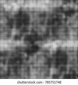 Abstract halftone background. Texture of dots of ink. Monochrome vector grunge pattern black and white