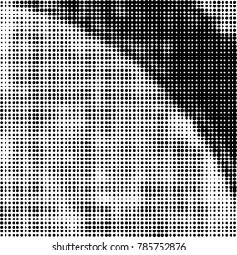 Abstract halftone background. Texture of dots of ink. Monochrome vector grunge pattern black and white
