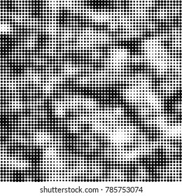 Abstract halftone background. Texture of dots of ink. Monochrome vector grunge pattern black and white