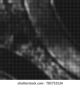 Abstract halftone background. Texture of dots of ink. Monochrome vector grunge pattern black and white