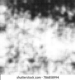 Abstract halftone background. Texture of dots of ink. Monochrome vector grunge pattern black and white