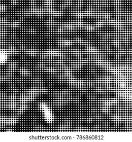 Abstract halftone background. Texture of dots of ink. Monochrome vector grunge pattern black and white