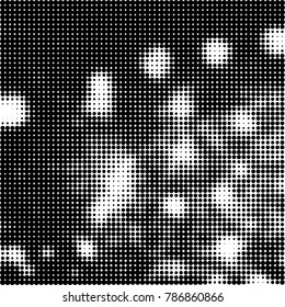 Abstract halftone background. Texture of dots of ink. Monochrome vector grunge pattern black and white