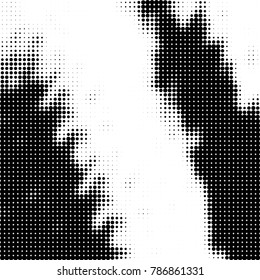 Abstract halftone background. Texture of dots of ink. Monochrome vector grunge pattern black and white