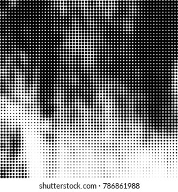 Abstract halftone background. Texture of dots of ink. Monochrome vector grunge pattern black and white