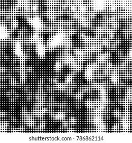 Abstract halftone background. Texture of dots of ink. Monochrome vector grunge pattern black and white