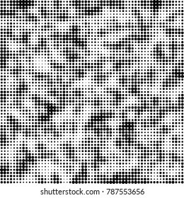 Abstract halftone background. Texture of dots of ink. Monochrome vector grunge pattern black and white