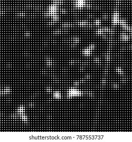 Abstract halftone background. Texture of dots of ink. Monochrome vector grunge pattern black and white