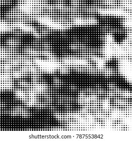 Abstract halftone background. Texture of dots of ink. Monochrome vector grunge pattern black and white