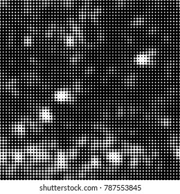 Abstract halftone background. Texture of dots of ink. Monochrome vector grunge pattern black and white