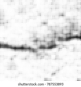 Abstract halftone background. Texture of dots of ink. Monochrome vector grunge pattern black and white