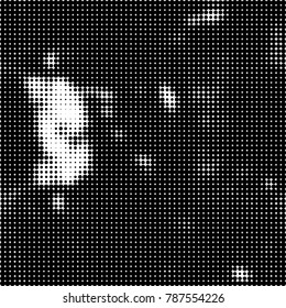 Abstract halftone background. Texture of dots of ink. Monochrome vector grunge pattern black and white