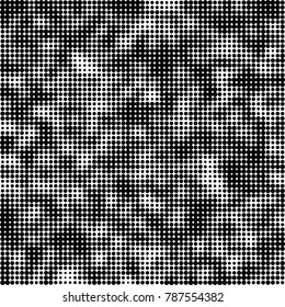 Abstract halftone background. Texture of dots of ink. Monochrome vector grunge pattern black and white