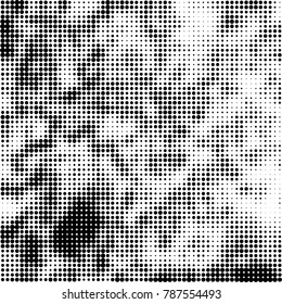 Abstract halftone background. Texture of dots of ink. Monochrome vector grunge pattern black and white