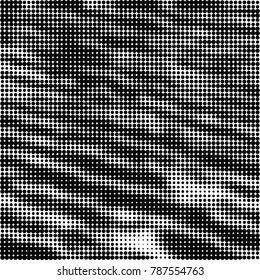 Abstract halftone background. Texture of dots of ink. Monochrome vector grunge pattern black and white