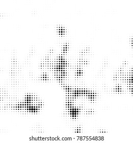 Abstract halftone background. Texture of dots of ink. Monochrome vector grunge pattern black and white