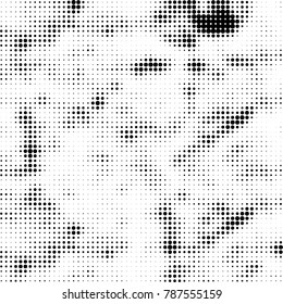 Abstract halftone background. Texture of dots of ink. Monochrome vector grunge pattern black and white