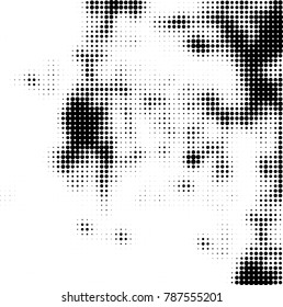 Abstract halftone background. Texture of dots of ink. Monochrome vector grunge pattern black and white