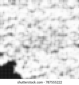 Abstract halftone background. Texture of dots of ink. Monochrome vector grunge pattern black and white