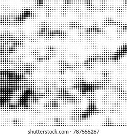 Abstract halftone background. Texture of dots of ink. Monochrome vector grunge pattern black and white