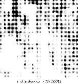 Abstract halftone background. Texture of dots of ink. Monochrome vector grunge pattern black and white