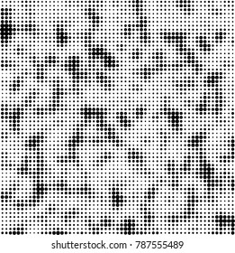 Abstract halftone background. Texture of dots of ink. Monochrome vector grunge pattern black and white