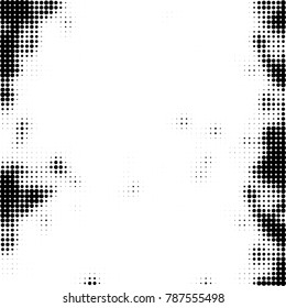 Abstract halftone background. Texture of dots of ink. Monochrome vector grunge pattern black and white