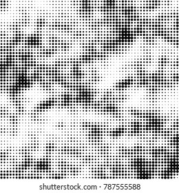 Abstract halftone background. Texture of dots of ink. Monochrome vector grunge pattern black and white