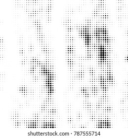 Abstract halftone background. Texture of dots of ink. Monochrome vector grunge pattern black and white