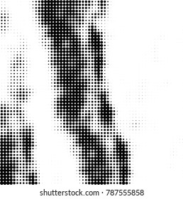 Abstract halftone background. Texture of dots of ink. Monochrome vector grunge pattern black and white