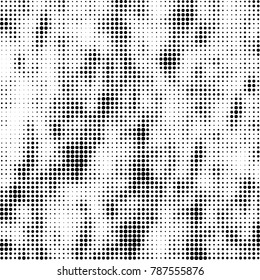 Abstract halftone background. Texture of dots of ink. Monochrome vector grunge pattern black and white