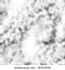 Abstract halftone background. Texture of dots of ink. Monochrome vector grunge pattern black and white