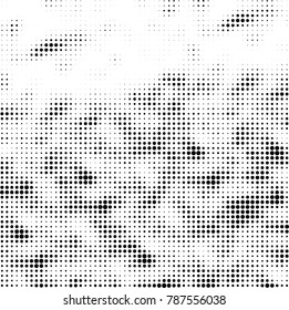 Abstract halftone background. Texture of dots of ink. Monochrome vector grunge pattern black and white