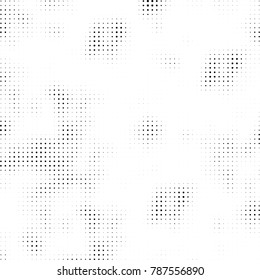 Abstract halftone background. Texture of dots of ink. Monochrome vector grunge pattern black and white