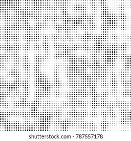 Abstract halftone background. Texture of dots of ink. Monochrome vector grunge pattern black and white