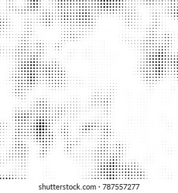 Abstract halftone background. Texture of dots of ink. Monochrome vector grunge pattern black and white