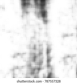 Abstract halftone background. Texture of dots of ink. Monochrome vector grunge pattern black and white