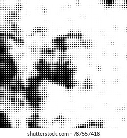 Abstract halftone background. Texture of dots of ink. Monochrome vector grunge pattern black and white
