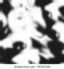 Abstract halftone background. Texture of dots of ink. Monochrome vector grunge pattern black and white