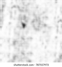 Abstract halftone background. Texture of dots of ink. Monochrome vector grunge pattern black and white