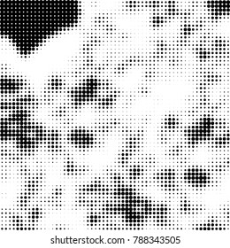 Abstract halftone background. Texture of dots of ink. Monochrome vector grunge pattern black and white