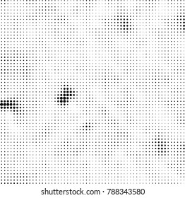 Abstract halftone background. Texture of dots of ink. Monochrome vector grunge pattern black and white