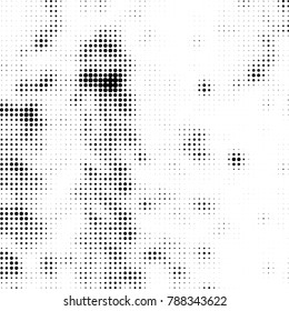 Abstract halftone background. Texture of dots of ink. Monochrome vector grunge pattern black and white