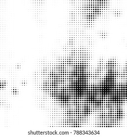 Abstract halftone background. Texture of dots of ink. Monochrome vector grunge pattern black and white