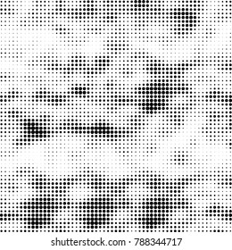 Abstract halftone background. Texture of dots of ink. Monochrome vector grunge pattern black and white