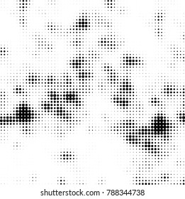 Abstract halftone background. Texture of dots of ink. Monochrome vector grunge pattern black and white